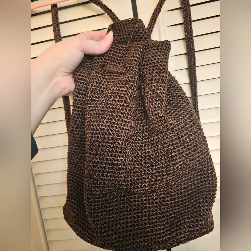 The Sak Elegant Brown Knit Backpack